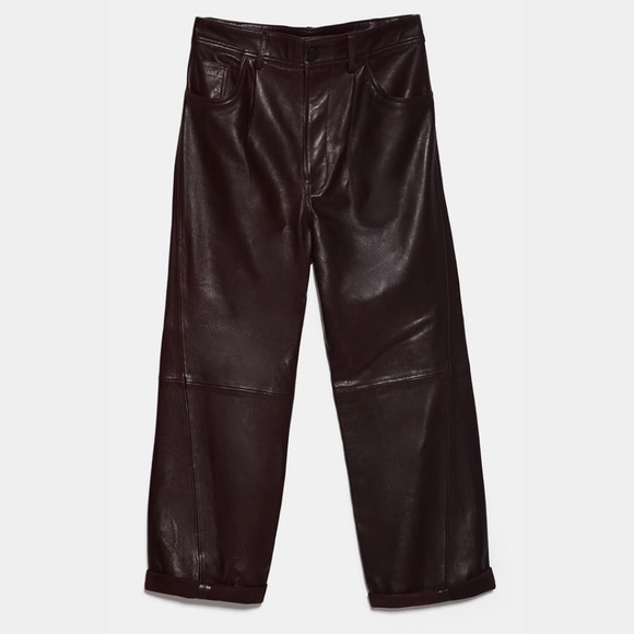 Zara Pants - HOST PICK💗 ZARA High-Rise Leather Pants (NWT)🪄✨